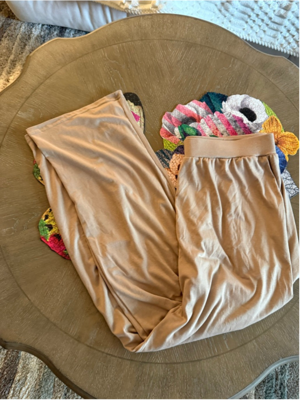 Huukey Beige Wide Leg Pants Women's Size Medium